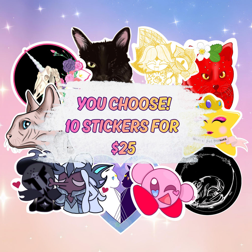 Pick 10 Sticker Bundle | Choose Your Own Stickers | Cute Kawaii Sticker Pack | Gift Sticker Set